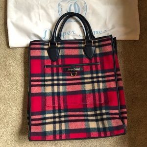 Draper James Scotty Plaid tote